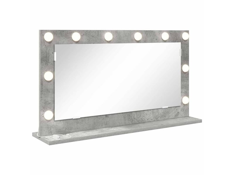Miroir de vanité, miroir de coiffeuse gris béton 80 x 45 x 18 cm rectangulaire cf62778 - Conforama A
