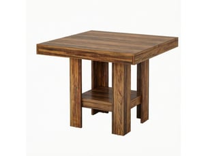 Table de salle à manger carrée 2 places 80 x 80 cm, structure en bois, plateau mdf marron, style industriel