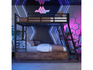 Lit mezzanine 90x200 cm <strong></strong> <strong></strong> coloris noir