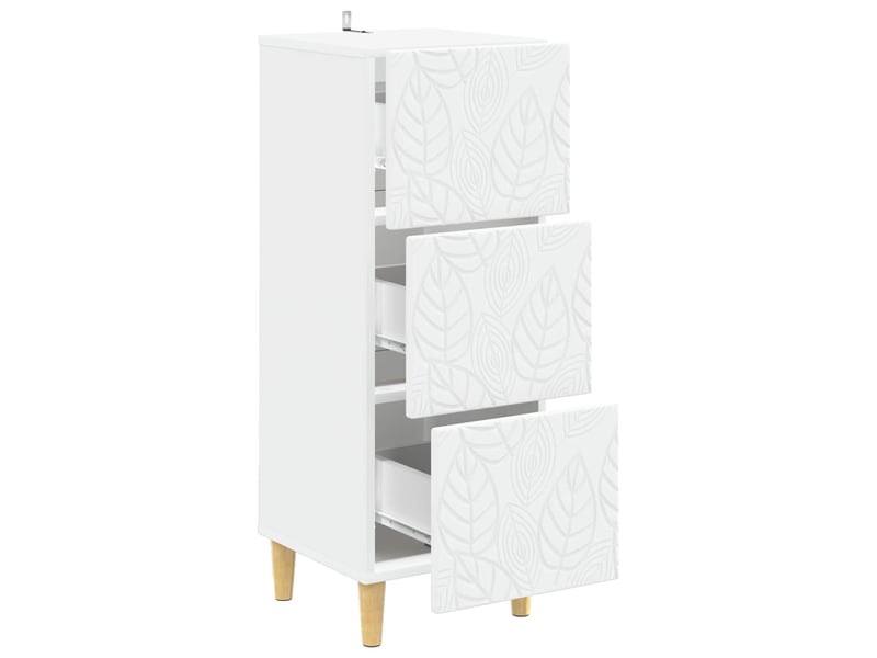 Armoire de rangement bureau, armoire à tiroirs 33 x 34.5 x 90 cm bois d'ingénierie blanc - Conforama D