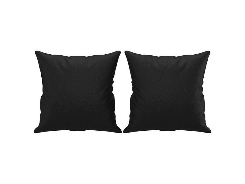  Lot de 2 coussins décoratifs noir 40x40 cm similicuir cf60879  - Conforama A