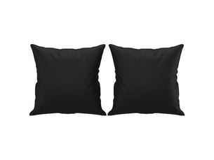 Lot de 2 coussins décoratifs noir 40x40 cm similicuir cf60879