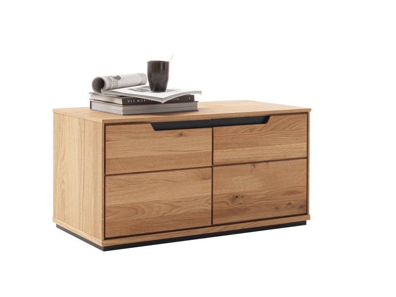  Banc à chaussures 2 portes coloris chêne sauvage massif - longueur 79 × profondeur 41 × hauteur 41 cm  - Conforama D