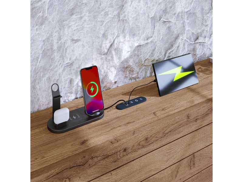  Lit 180x200 cm en bois et métal avec led, usb type-c et rangement chêne chicfurn  - Conforama W