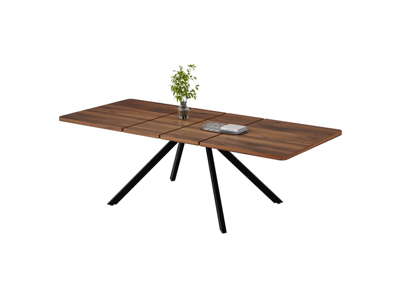  Table à manger extensible 160200240 x 90 cm, 6 à 10 personnes, noyer  - Conforama A