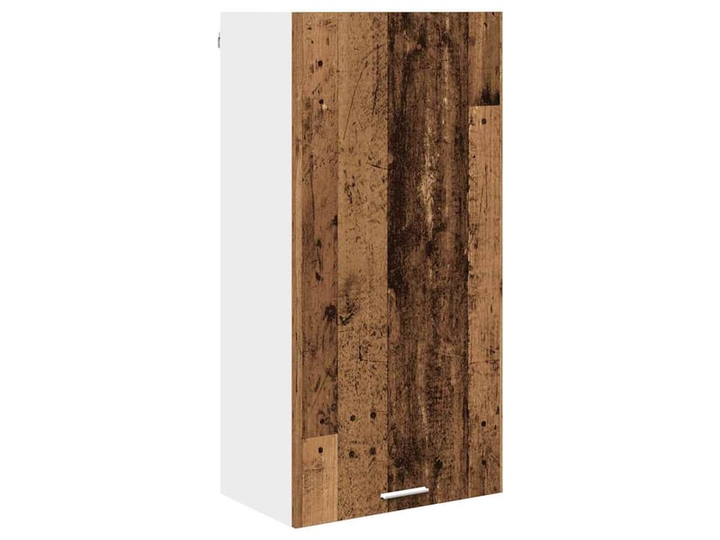  Meuble de rangement cuisine, armoire suspendue bois ancien et blanc 50x31x100cm  - Conforama A