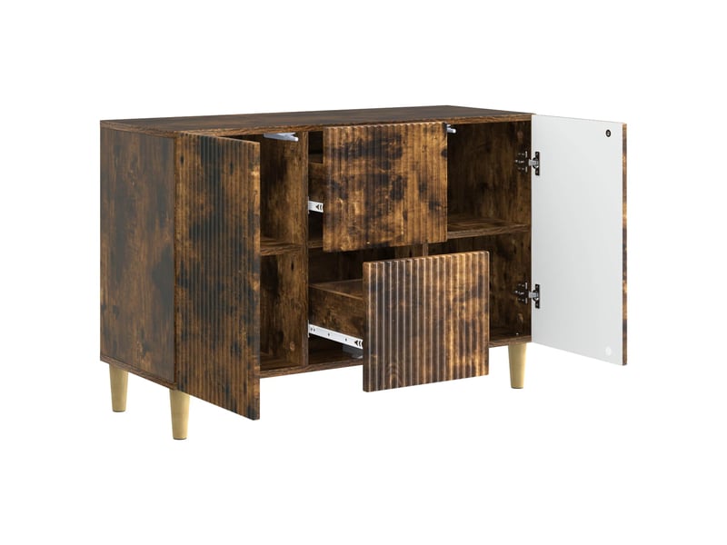 Buffet - bahut - meuble de rangement chêne fumé 89 x 34,5 x 60 cm bois d'ingénierie - Conforama E