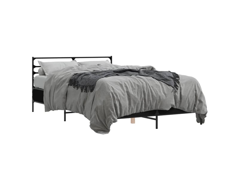  Lit double- lit adulte -  cadre de lit sans matelas noir 120x190 cm  - Conforama A