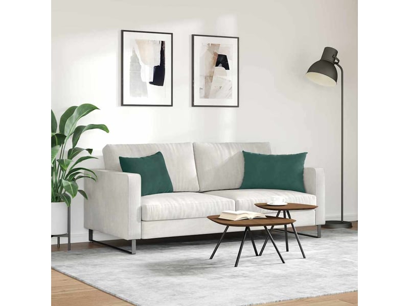 Lot de 2 coussins de canapé, coussins décoratifs vert foncé 60 x 40 cm cf59190 - Conforama D