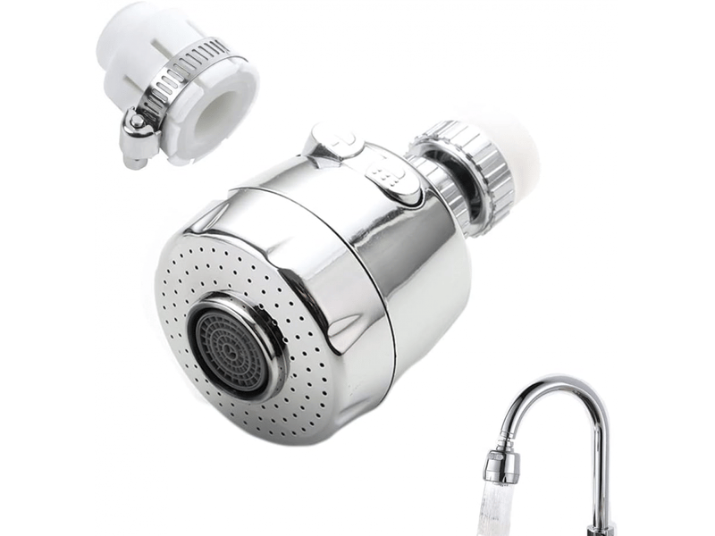  Aérateur de robinet, rotatif à 360°, 2 modes, tête de buse de robinet, adapté à la cuisine et à la salle de bain, 2 pièces (court)  - Conforama B
