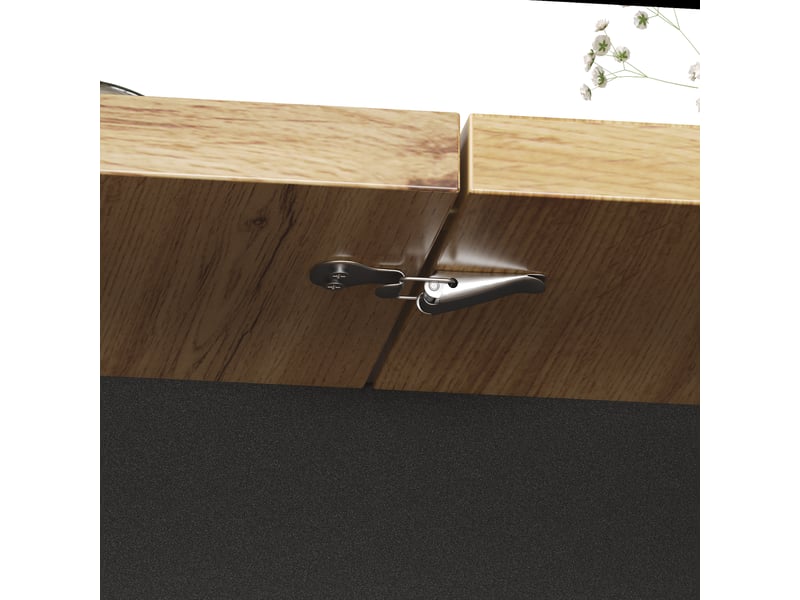 Table extensible avec rangement et portes à fermeture douce 110-140×80×75 cm noir et naturel - Conforama D