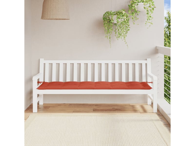  Coussin de banc de jardin, coussin d'assise rouge mélangé 200x50x7 cm tissu cf52827  - Conforama C