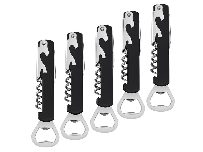  Tire bouchon limonadier professionnel sommelier - 5 pc, couteaux de sommelier, 3 en 1 tire bouchon sommelier, en acier inoxydable avec décapsuleur  - Conforama A