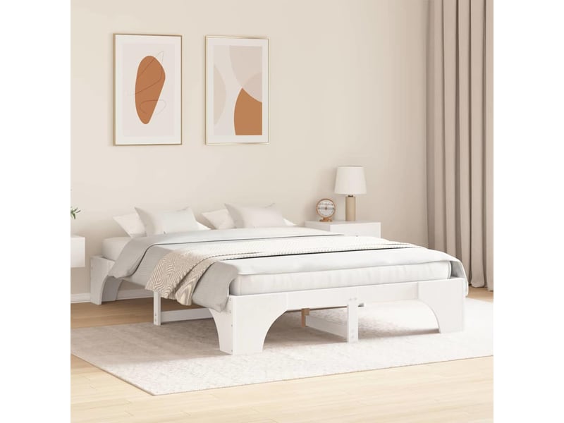  Lit double- lit adulte -  cadre de lit blanc 150 x 200 cm pin massif  - Conforama B