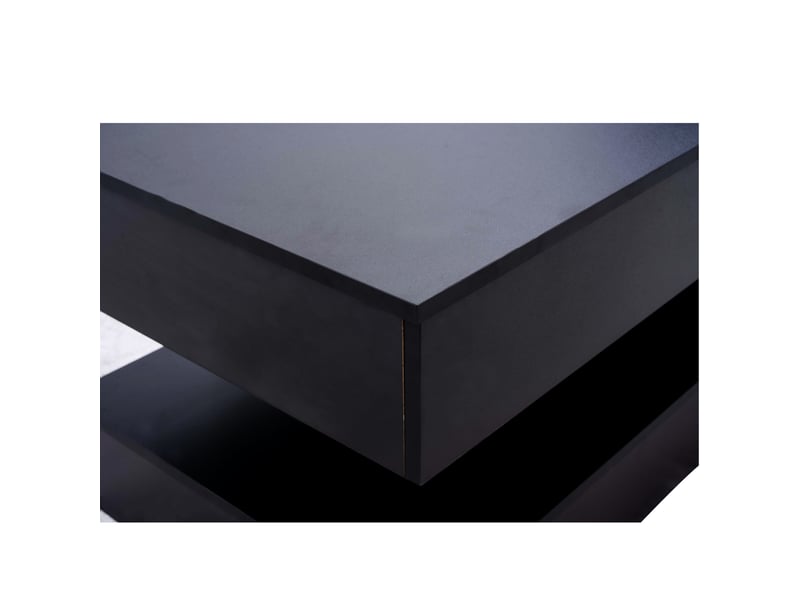  Table basse relevable avec rangement caché, led et prises pour salon 100×50×42 cm en panneaux de particules noirs  - Conforama D