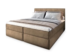 Lit avec rangement 180x200 cm <strong>MASSENO</strong> <strong></strong> coloris beige