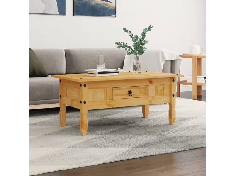  Table basse | table de salon pin mexicain gamme corona 100 x 55 x 44 cm  - Conforama B