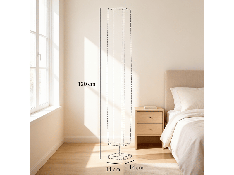 Lampadaire colonne 14x14x120 cm design métal blanc  - Conforama C