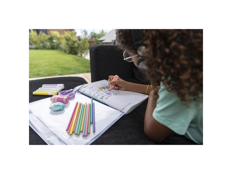  Surligneurs pastels set de 6 pointes biseautées 1 5 mm  - Conforama D