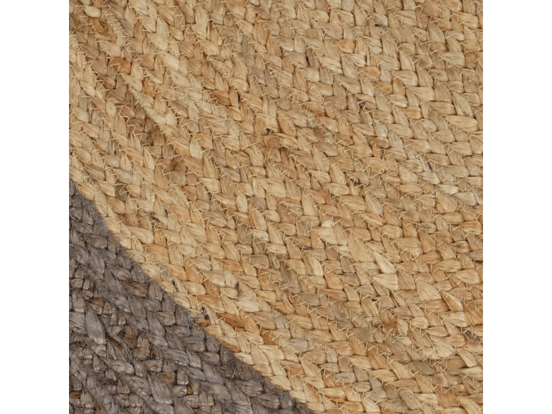  Tapis fait à la main jute avec bord gris 90 cm - comfortxl 133674 - Conforama C