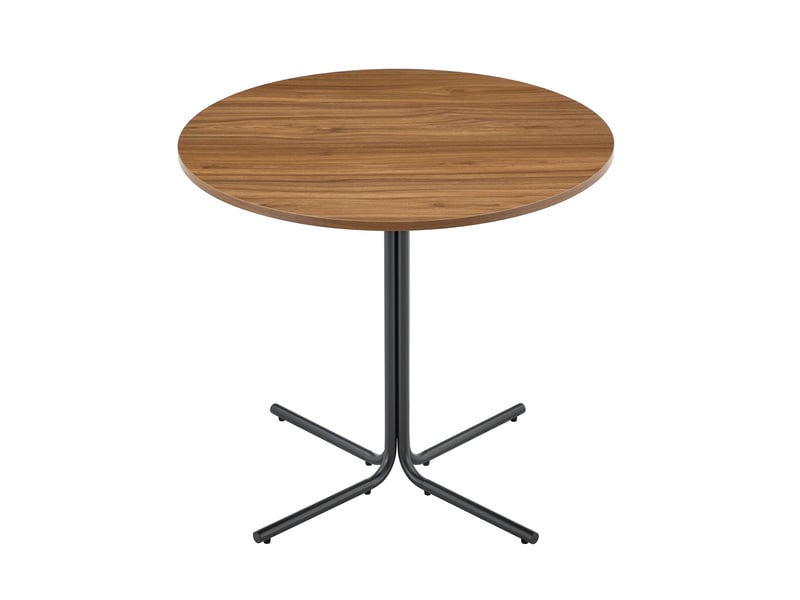 Table d’appoint ronde,85x76 cm,mdf,effet noyer et métal noir - Conforama A