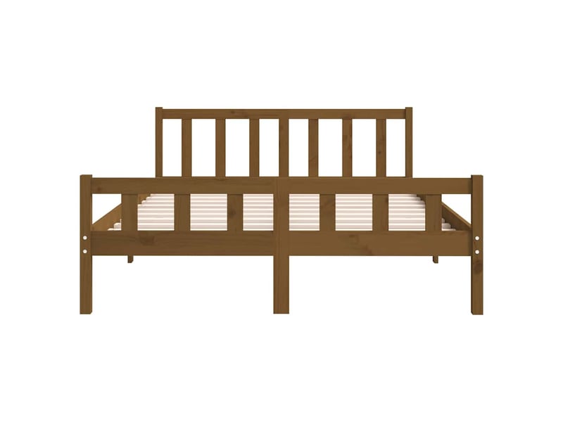  Lit double- lit adulte -  cadre de lit sans matelas marron miel bois massif 120x200 cm  - Conforama D