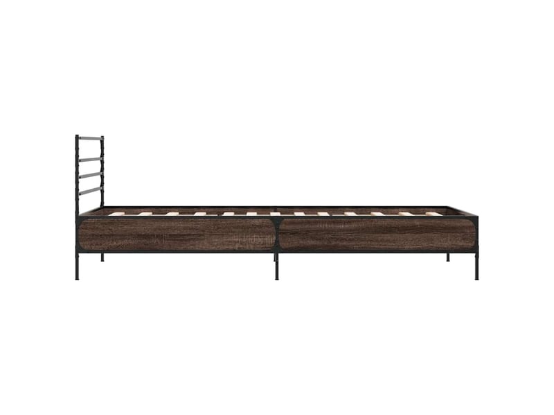  Lit simple- lit adulte -  cadre de lit sans matelas chêne marron 100x200 cm  - Conforama D