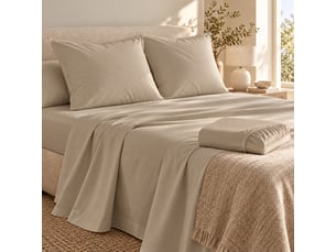 Ensemble literie 4 pièces drap plat 240 x 300 cm + drap housse 140x190 cm + 2 taies 63x63 cm percale 78 fils