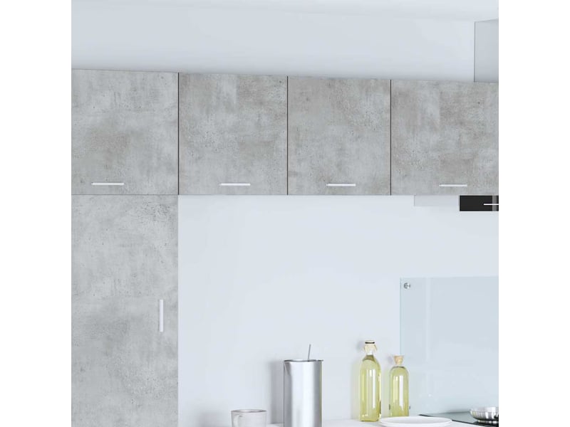 Meuble de rangement, armoire suspendue 2 pcs gris béton et blanc bois d'ingénierie shl7552 - Conforama B