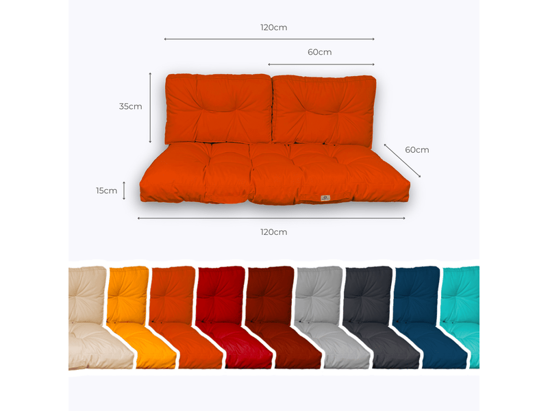 Coussins pour salon de jardin capitonné 120x60cm orange  - Conforama E