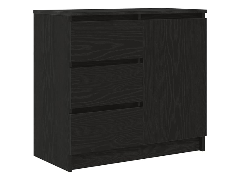  Buffet - bahut - meuble de rangement avec tiroir chêne noir 71x35x65 cm bois d'ingénierie  - Conforama A
