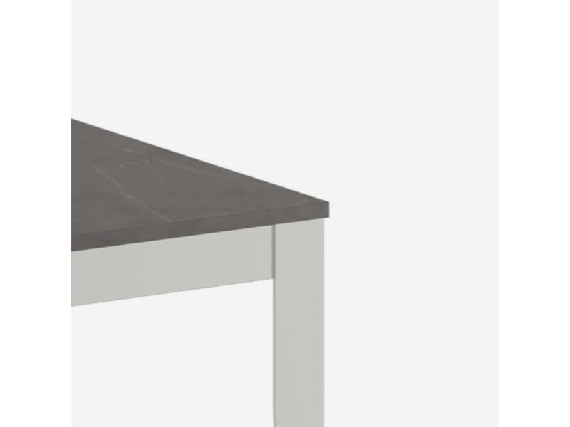  Table extensible en mélaminé avec piètement blanc 130290x80 moon - anthracite  - Conforama D