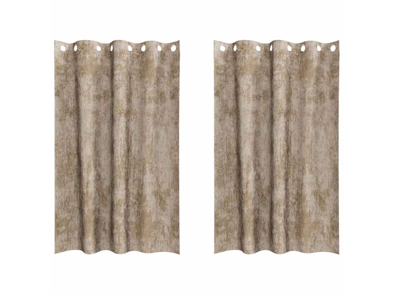  Lot de 2 rideaux en velours, rideaux de fenêtre champagne 175 x 140 cm velours cf44171  - Conforama A