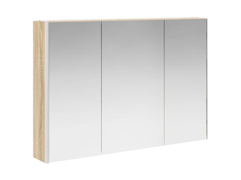  Armoire miroir salle de bain, meuble de rangement chêne sonoma shl8810  - Conforama E