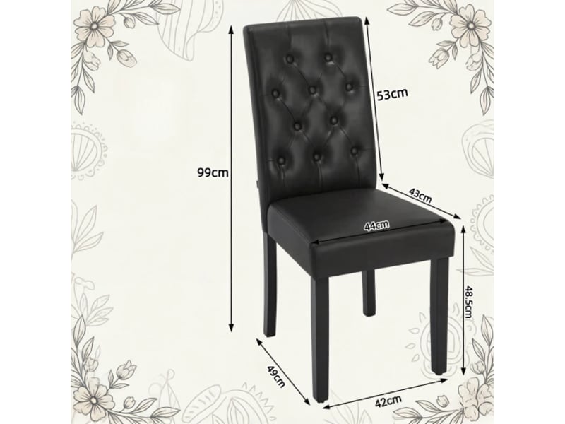  Chaise d’appoint confortable, dossier haut – chaise polyvalente (salle à manger, bureau, conférence, détente) – lot de 2  - Conforama C