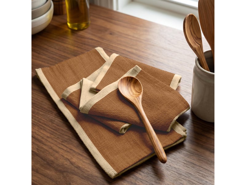  Lot de 2 torchons en coton 50x70 cm natalia lin, par soleil d'ocre  - Conforama A