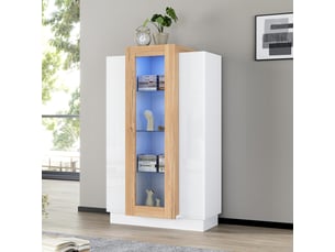 Vitrine coloris blanc 4 étagère(s) <strong>DZMDIP</strong> <strong></strong> - 74 cmx120 cm