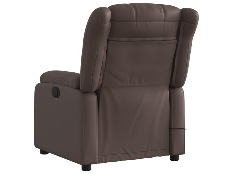  Fauteuil de relaxation tv fonction massage inclinable 6 points de massage en pvc marron dec027001  - Conforama C