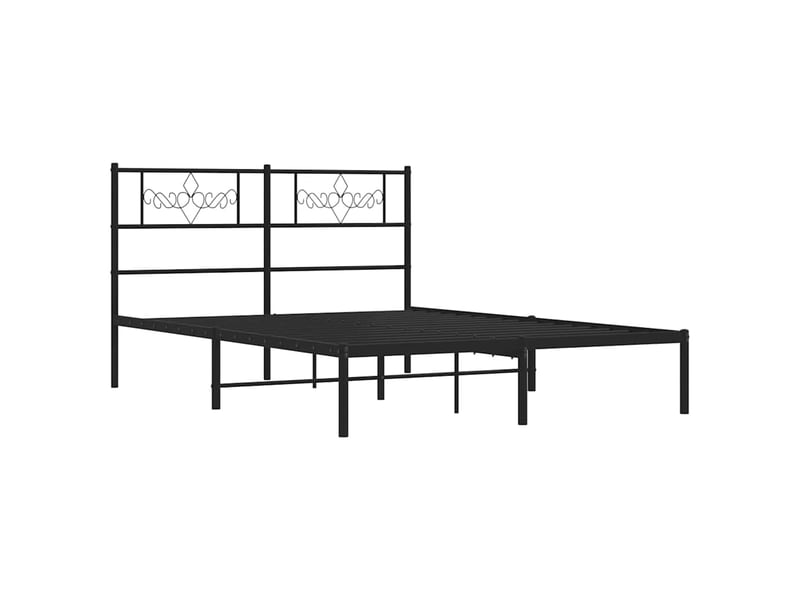  Lit double- lit adulte -  cadre de lit métal sans matelas avec tête de lit noir 135x190cm  - Conforama B