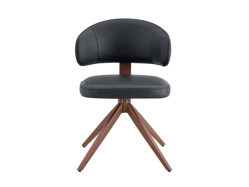  Chaise pivotante à 360° en pu noir, piétement en métal W3658P423259 - Conforama B