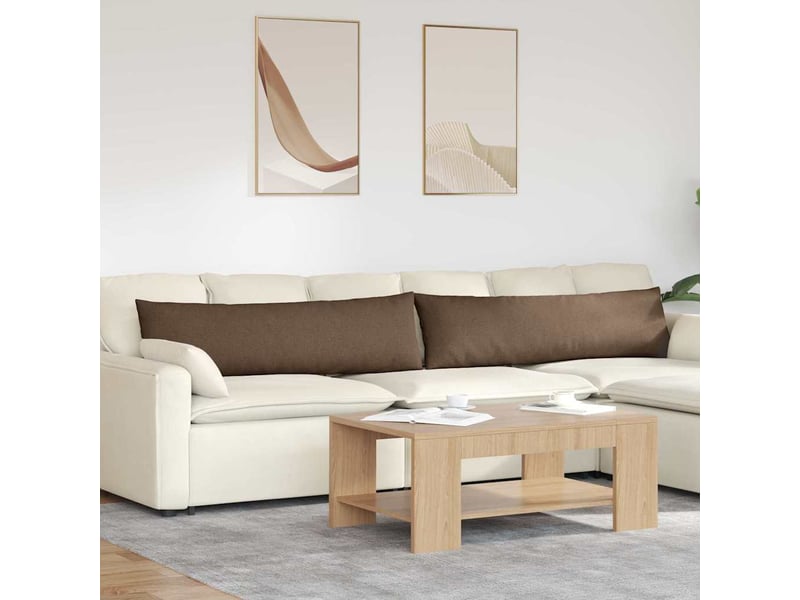  Lot de 2 coussins de canapé, coussins décoratifs tissu marron 145 x 40 cm cf58898  - Conforama B