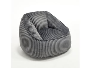 Fauteuil pouf rembourré de mousse souple, léger et facile à déplacer pour salon et chambre, en velours côtelé gris foncé