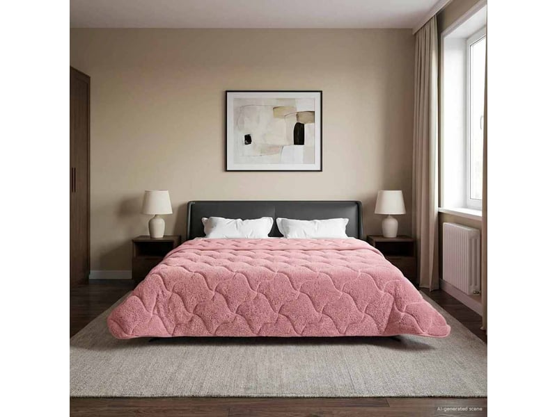 Duvet d'hiver - couette 240 x 260 cm hiver - couette rose respirant  - Conforama D