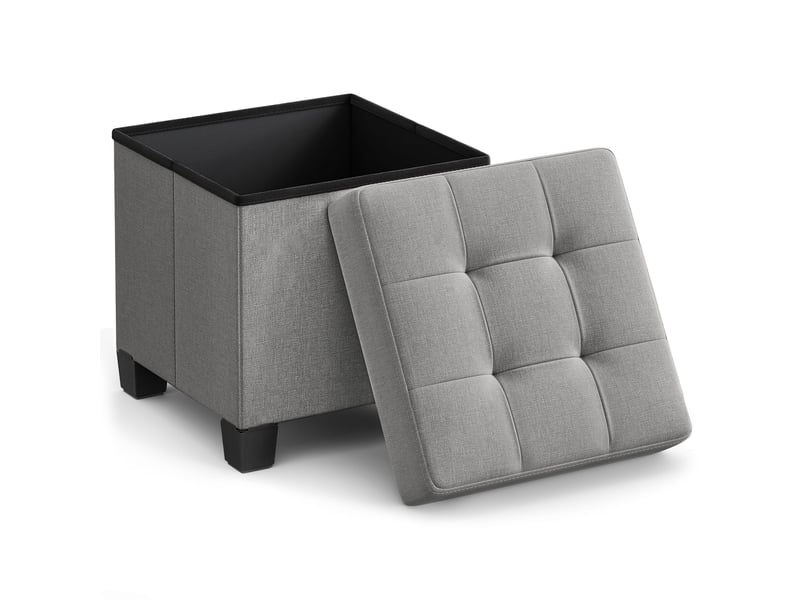  Pouf - leobert - gris clair - 38 x 38 x 40 cm  - Conforama B
