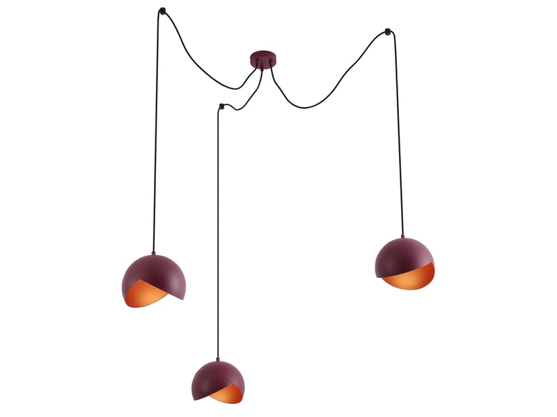  Design hanglamp rood met opaal glas 3-lichts - tulip  - Conforama E