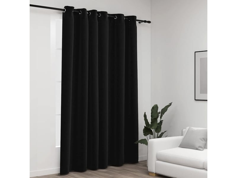  Rideau occultant, rideau black-out aspect de lin à œillets anthracite 290x245 cm cf43938  - Conforama B