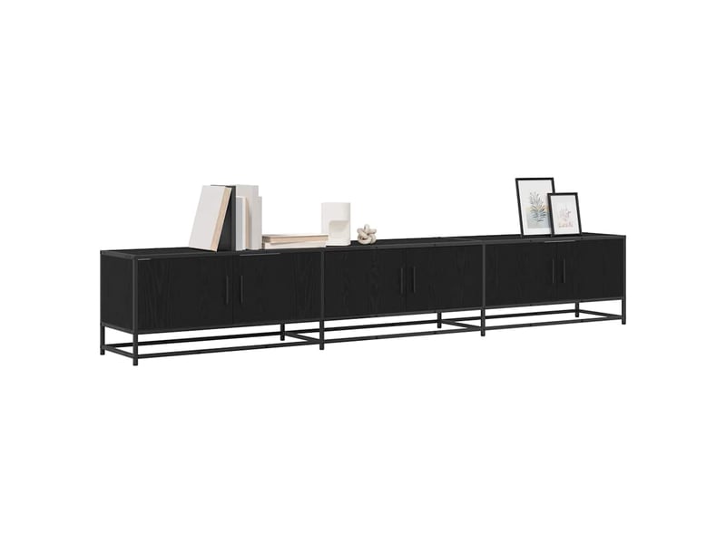  Meuble tv moderne, banc tv 240x35x41 cm chêne noir bois d'ingénierie  - Conforama C