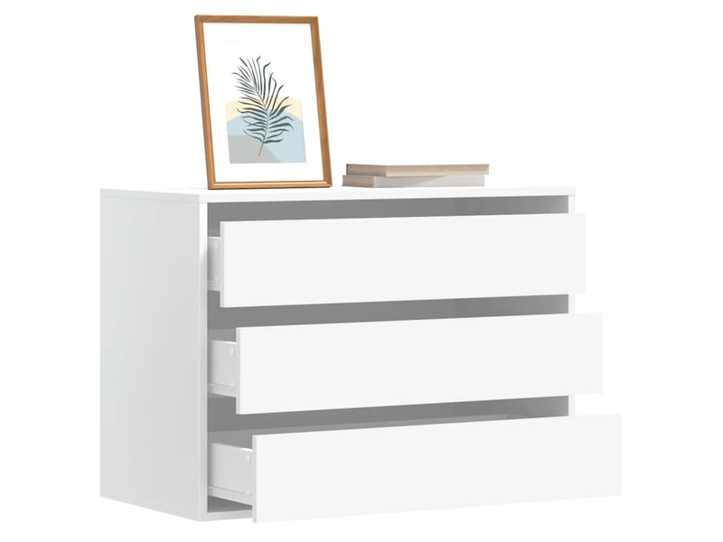  Commode chambre adulte, commode d'angle blanc 80x41x58 cm bois d'ingénierie  - Conforama B