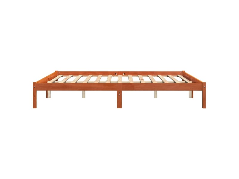  Lit double- lit adulte -  cadre de lit sans matelas  marron 200x200cm bois pin massif  - Conforama D