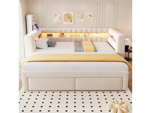 Lit gigogne 90x190 cm <strong>DZMDIP</strong> <strong></strong> coloris beige